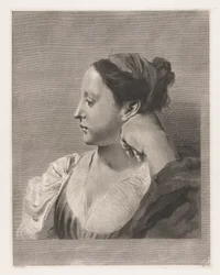 retrato, de, mujer joven