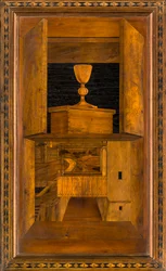 Coro canónico de madera, Incrustado por Giovanni Maria Platina 1484, Sitial superior