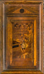 Coro Canónico de Lignaean, Incrustado por Giovanni Maria Platina 1484, Stallo Superior