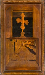 Coro Canónico de Lignaean, Incrustado por Giovanni Maria Platina 1484, Stallo Superior