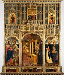 Anunciación y Santos, retablo