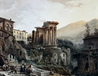 El Templo de Vesta en Tívoli, por Giovanni Migliara (1785-1837), Italia