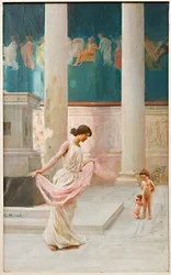 Bailando con velos (óleo sobre lienzo)