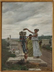 Honor a los héroes (un rito en la antigua Grecia) (óleo sobre lienzo)