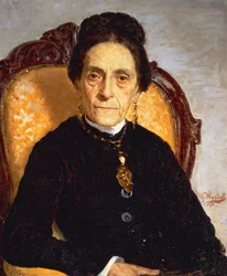 Retrato de mujer anciana por Giovanni Muzzioli (1854-1894)