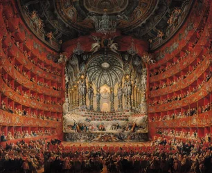Concierto dado por el Cardenal de La Rochefoucauld en el Teatro Argentina en Roma, en el matrimonio de Luis el Delfín, hijo de Luis XV, con María Josefa de Sajonia, 1747