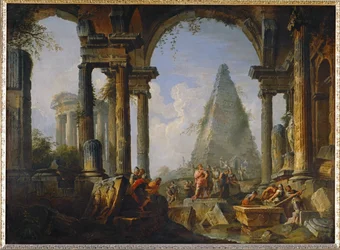 Alejandro Magno ante la tumba de Aquiles (pintura sobre lienzo)