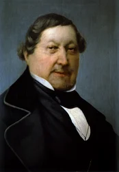 Retrato de Gioachino Antonio Rossini, detalle (óleo)