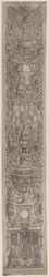 Panel de Ornamento: Grifos y Dos Cupidos Cruzando Alabardas