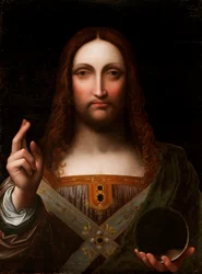 Cristo Salvator Mundi (óleo sobre tabla de madera)