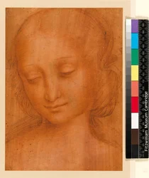 Cabeza de mujer (tiza sobre papel)