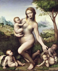 Leda con sus hijos