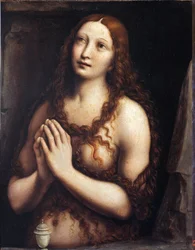 María Magdalena arrepentida par Giampietrino (1ª mitad del s. XVI), Primera mitad del s. XVI - Témpera sobre tabla, 49x39 - Ermita del Estado, San Petersburgo