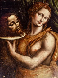 Salomé con la cabeza de Juan el Bautista (óleo sobre tabla)
