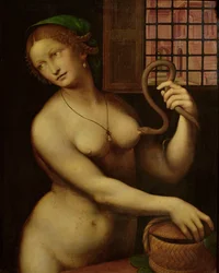 La muerte de Cleopatra (óleo sobre tabla)