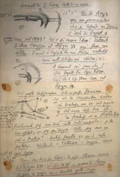 Manuscrito de Giovanni Schiaparelli (1835-1910) con notas sobre los estudios de Marte realizados entre 1888 y 1891