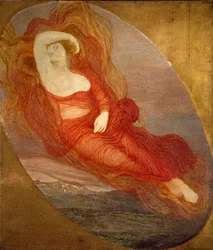 La diosa del amor, pintura de Giovanni Segantini (1858-1899), 1894-1897, Sol. 210x133 cm, Milán, Galleria d