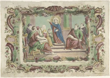 Cristo entre los escribas en el templo Jesus Christ in medio doctorum / Nuestro señor en medio de los doctores (título sobre objeto)
