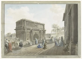 Vista del Arco de Septimius Severus en Roma L