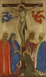 La Crucifixión
Cristo en la cruz con los santos. Francisco, María Magdalena, María, Juan e Ignacio de Antioquía