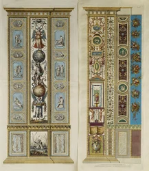 Decoraciones arabescas en la Logia del Vaticano (grabado en color)