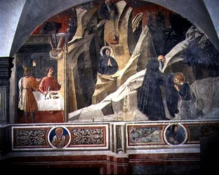San Benito Recibiendo Pan y una Capa del Ermitaño Romano (detalle)