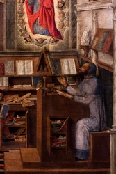 San Jerónimo se aparece a San Agustín, hacia 1505-1510 (óleo y temple sobre lienzo)