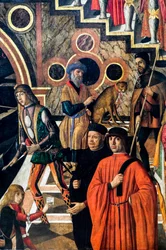 La curación milagrosa de la hija de Benvegnudo da San Polo gracias a una reliquia de la cruz, hacia 1502 (óleo sobre lienzo)