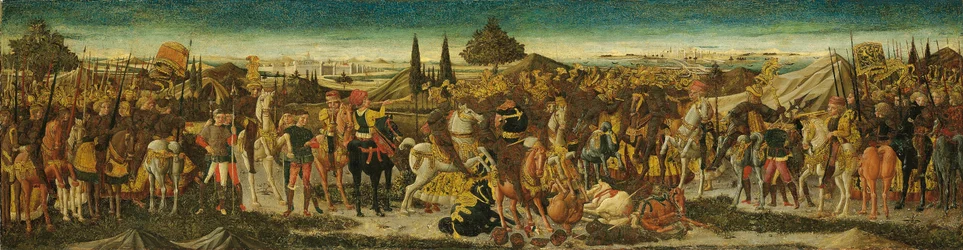 Una escena de batalla, del frente de un cassone
