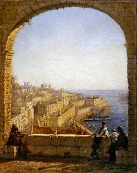 Dentro de las fortificaciones, Valetta - Vista desde el arco de día