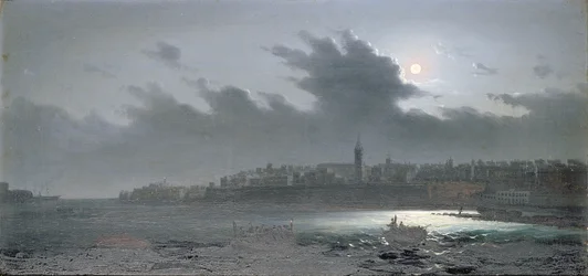 Vista de Malta desde el Puerto de Noche, 1876