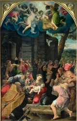 Adoración de los pastores con San Benito ...