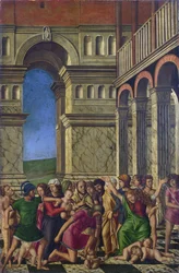 La masacre de los inocentes. Pintura de Girolamo Mocetto