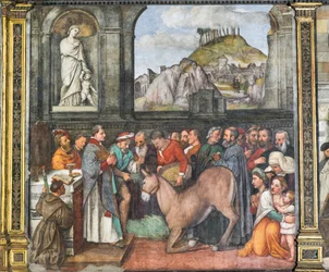 El milagro de la mula, la Muralla Norte, Escuela del Santo, detalle de 2195188