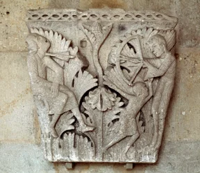 La muerte de Caín (capitel esculpido)