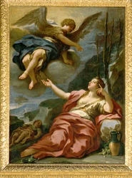 El ángel se aparece a Agar en el desierto (pintura sobre lienzo)