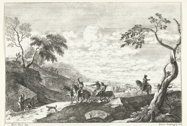 Paisaje montañoso con dos hombres en carro paisajes italianos