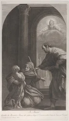 Santa Ana Arrodillada Sosteniendo a la Virgen