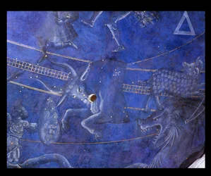 El camino del sol a través de las estrellas en la noche del 4 de julio de 1442 (detalle de Tauro)