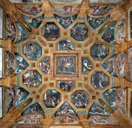 Vista de la bóveda de la Cámara de Cupido y Psique (Sala di Amore e Psiche)