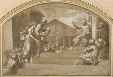 Marta llevando a María Magdalena a Cristo