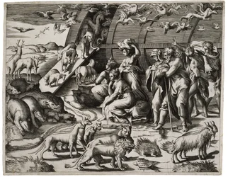 Noé saliendo del arca, 1544