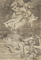Venus cayendo con putti en las nubes, de 