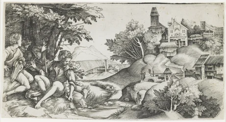 Pastores en un paisaje, c. 1517-1518