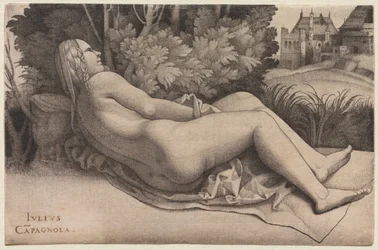 Venus reclinada en un paisaje, c.1508-09