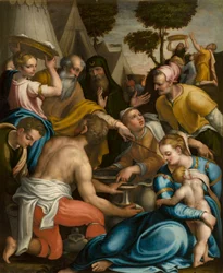 Capilla del SS Sacramento, primer tramo lado norte, Recolección de maná