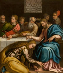 Capilla del SS Sacramento, Giulio Campi, Cena en la casa de Simón 1569