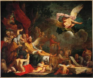 Iris como mensajera en el reino de Hypnos (pintura sobre lienzo)