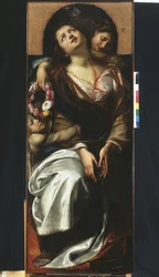 Santa Cecilia con dos ángeles