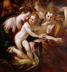 El matrimonio místico de Santa Catalina, c. 1616-1618